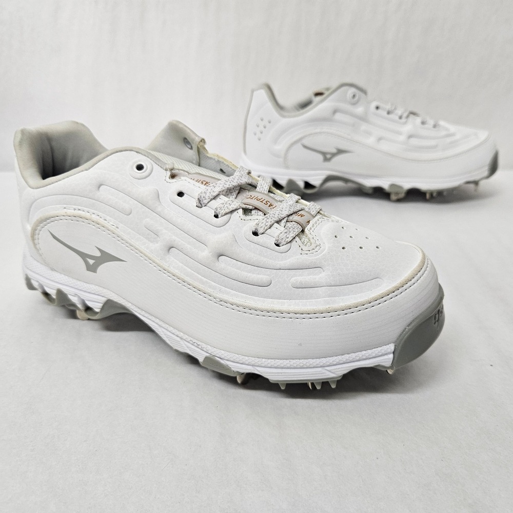 Mizuno 9-Spike Swift‎ 8 Softball Cleats 11GM236001 White Silver Womens Size 6.5